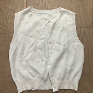 White Sleeveless Women's Sweater vest